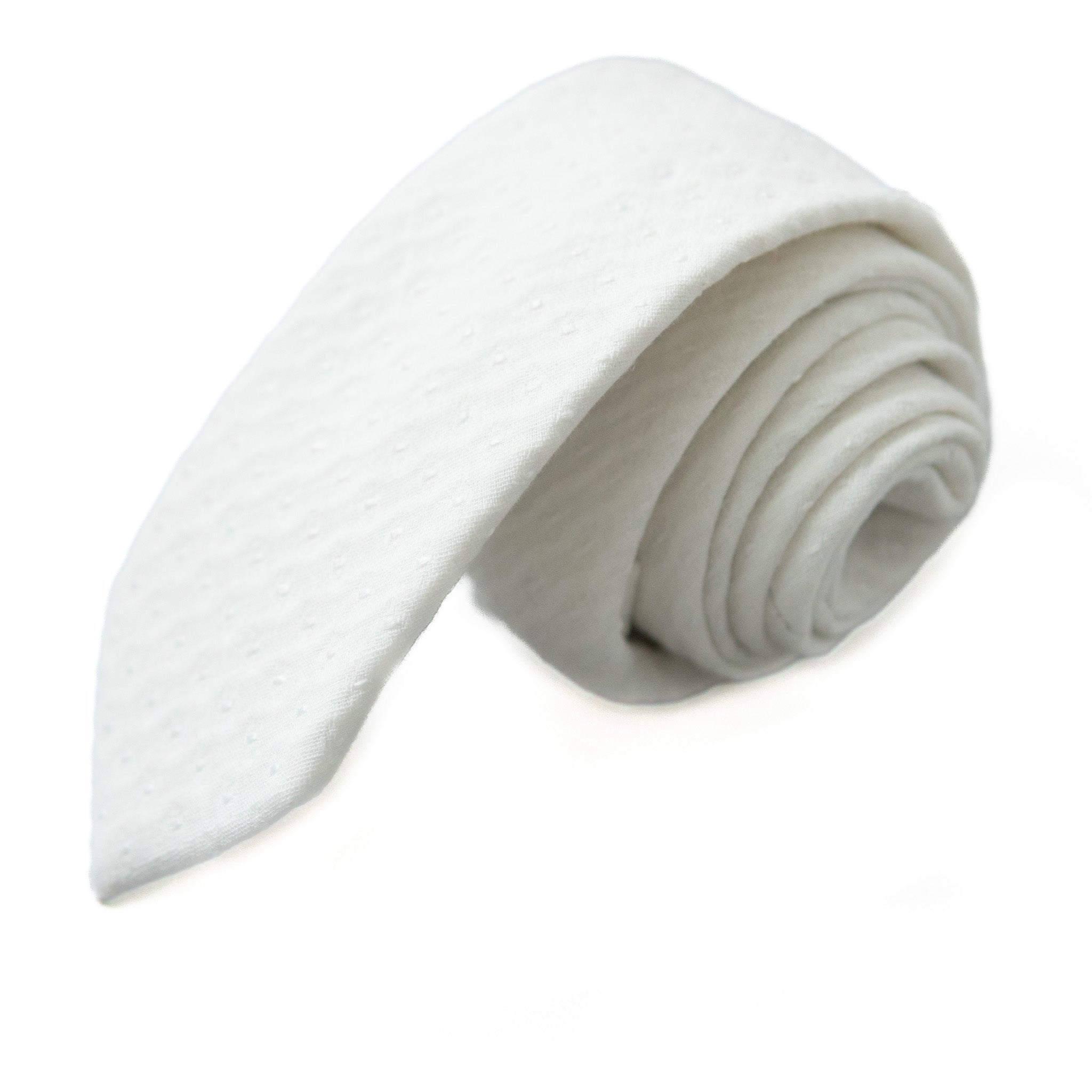 Quilted White Men's Tie